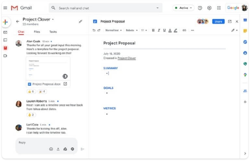 Gmail com interface integrada